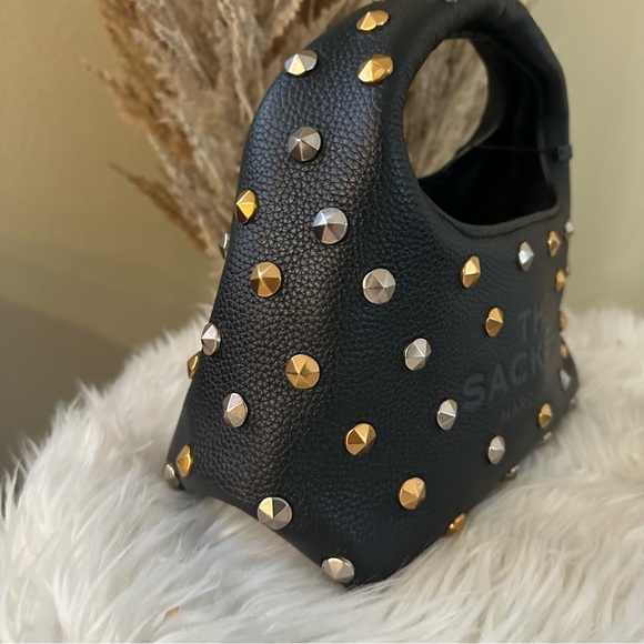 Marc Jacobs THE GLAM STUDS LEATHER MINI SACK BAG - Picture 6 of 14